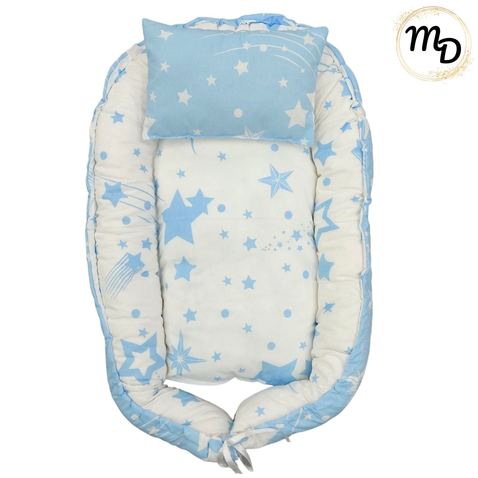 01-0275-o1 Φωλιά Βρεφική Διπλής Όψεως 0-6μην. Maria Shop Για Αγόρι Βαμβακερή - Image 1