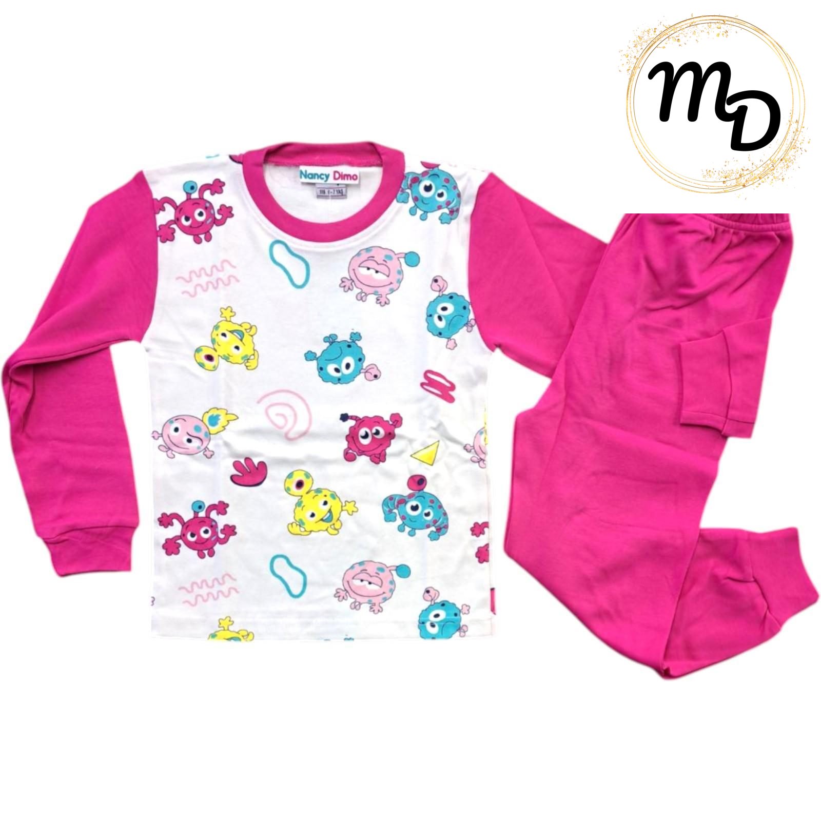 01-0849-o1-3 Πυζάμα Παιδική 4-5χρ Maria Shop Για Κορίτσι Interlock Βαμβακερή - Image 1