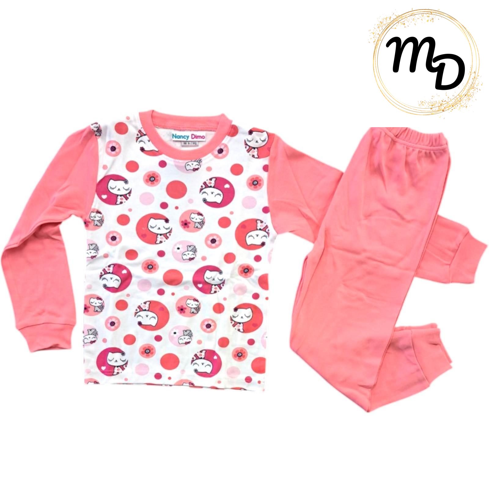 01-1049-o1-3 Πυζάμα Παιδική 5-6χρ Maria Shop Για Κορίτσι Interlock Βαμβακερή - Image 1