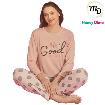 Πυζάμα Φθινοπωρινή Γυναικεία Νο Μ Interlock Maria Shop Βαμβακερή