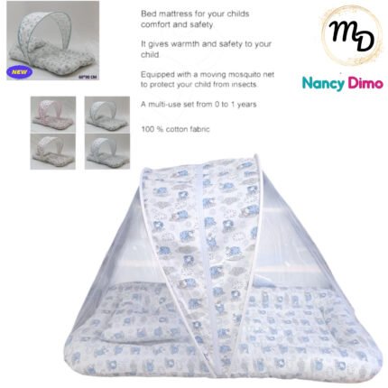 Βρεφική Φωλιά με Μαξιλαράκι- Σκίαστρο και Κουνουπιέρα 60x90cm Maria Shop Για Αγόρι Βαμβακερή