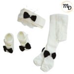 Παπούτσι Με Κορδέλα και Καλσόν Maria Shop Για Κορίτσι 0-6 μηνών Βαμβακερό - Image 2