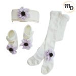 Παπούτσι Με Κορδέλα και Καλσόν Maria Shop Για Κορίτσι 0-6 μηνών Βαμβακερό - Image 2