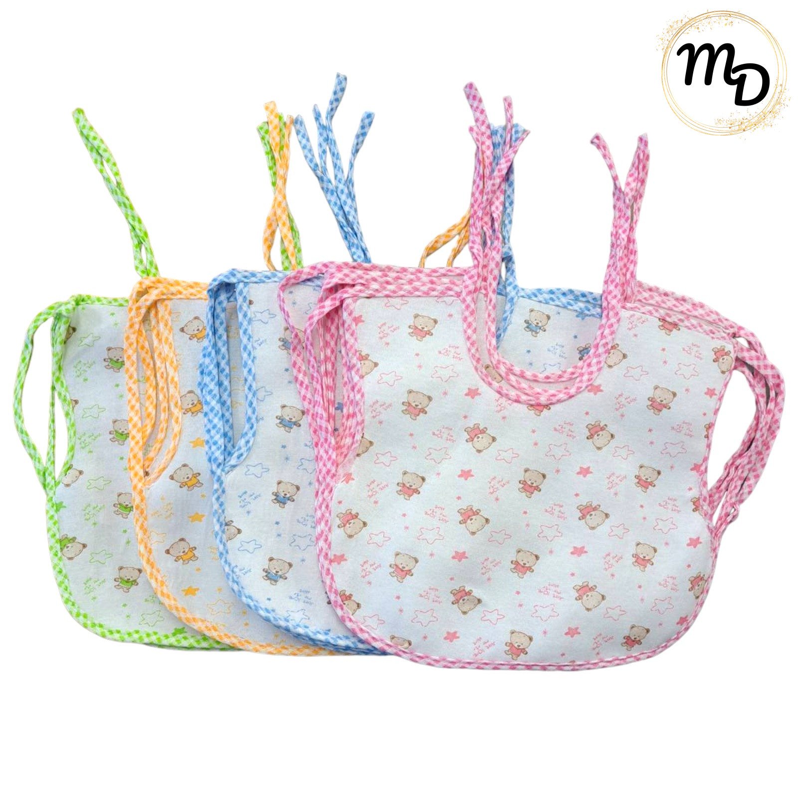 01-2062-o1 Σαλιάρα Αδιάβροχη Με Κορδονάκι 12αδα Maria Shop Για Αγόρι/Κορίτσι Βαμβακερή - Image 1