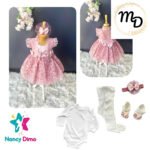 Σετ Βρεφικό Φόρεμα Maria Shop 6-9μην Για Κορίτσι Βαβμβακερό