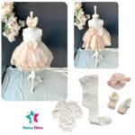 Σετ Βρεφικό Φόρεμα Maria Shop 6-9μην Για Κορίτσι Βαβμβακερό