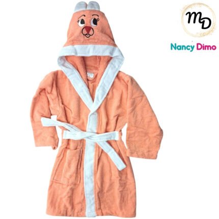 Μπουρνούζι Παιδικό Maria Shop 3-4χρ.Για Κορίτσι Με Κουκούλα Βαμβακερό