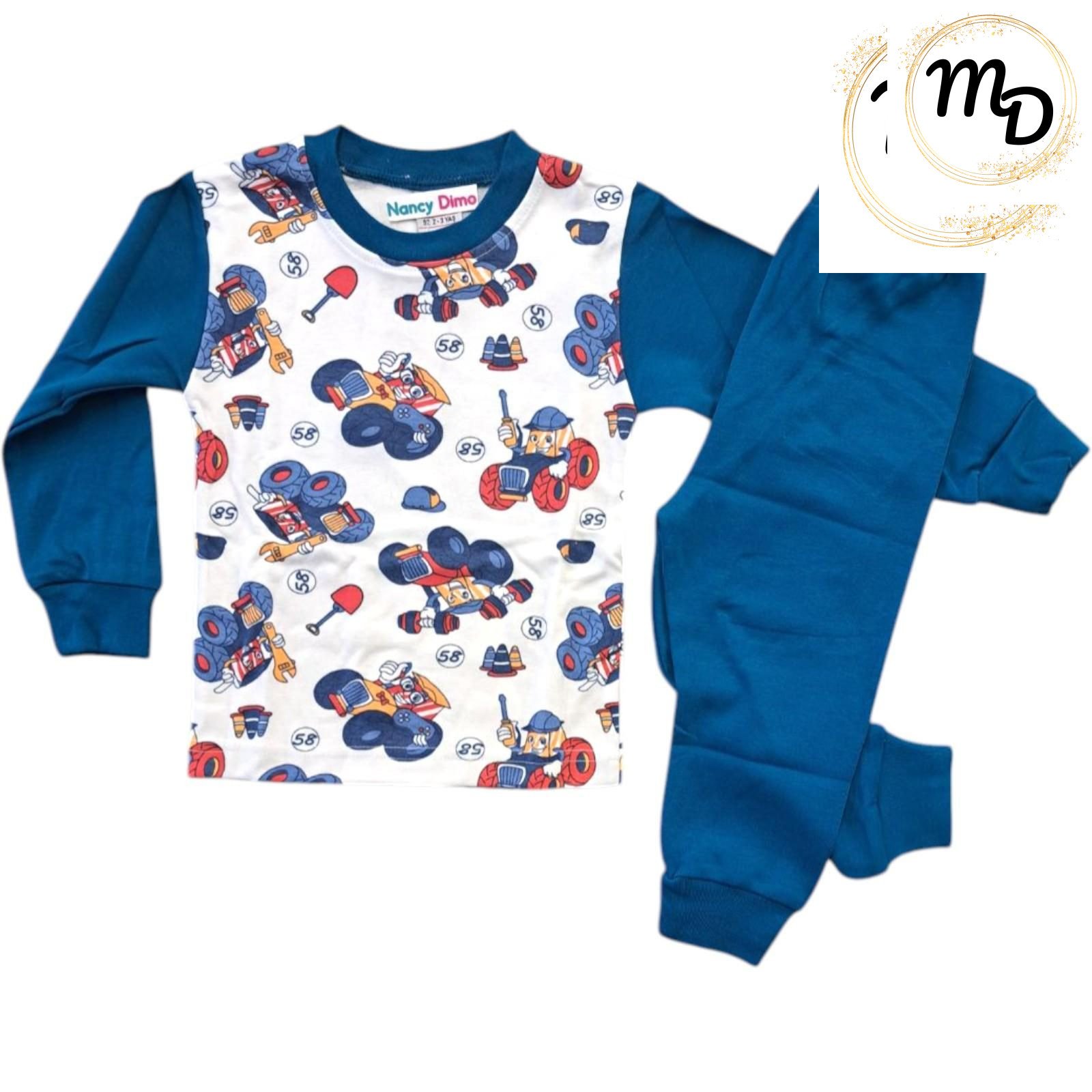 01-3347-o1-3 Πυζάμα Παιδική 1-2χρ Maria Shop Για Αγόρι Interlock Βαμβακερή - Image 1