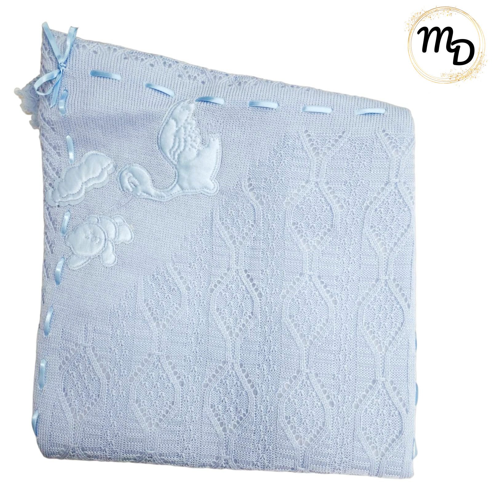 01-4253-o1 Κουβέρτα Βρεφική Αγκαλιάς 85x85cm Maria Shop Για Αγόρι Βαμβακερή - Image 1