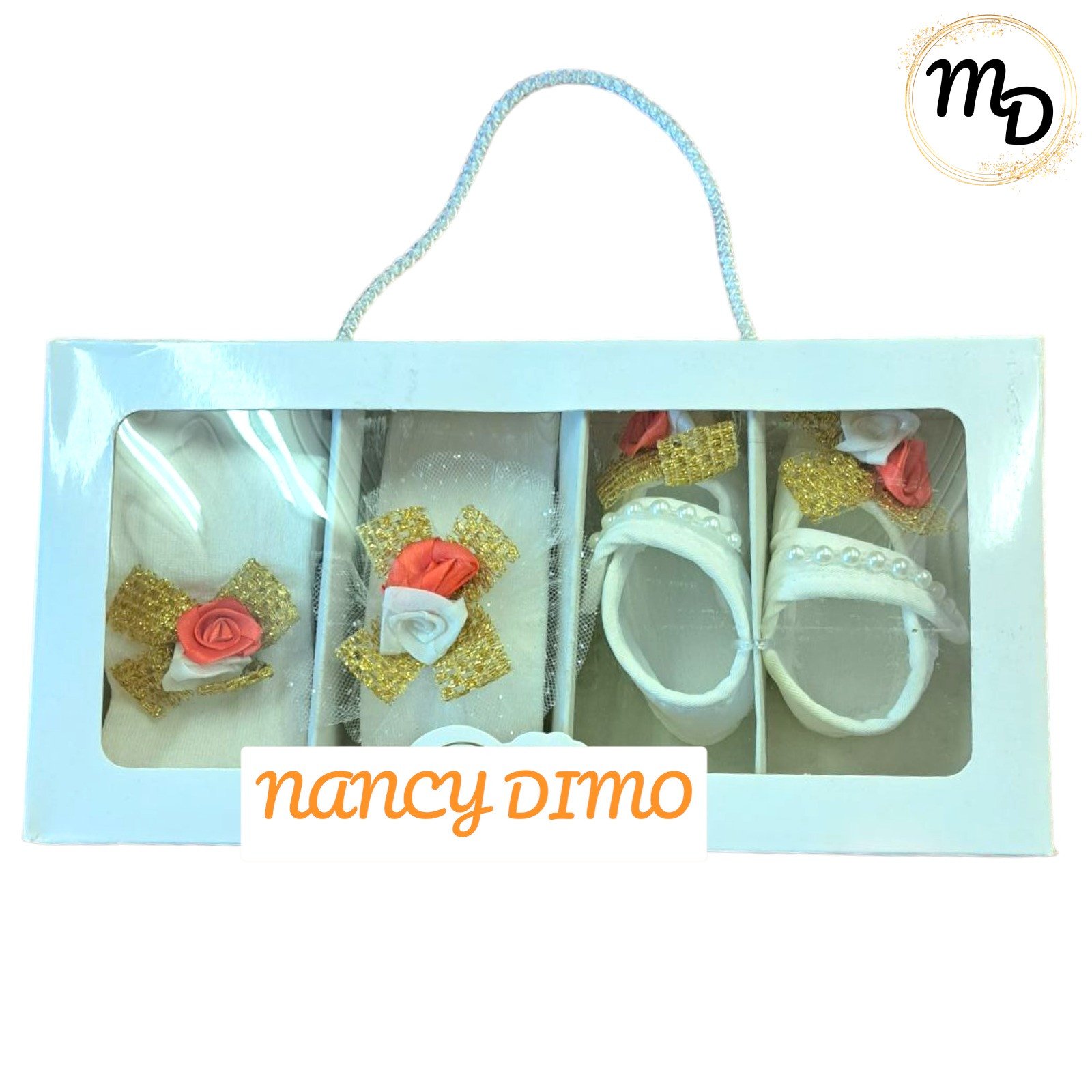 01-4830-o1 Παπούτσι Με Κορδέλα και Καλσόν Maria Shop Για Κορίτσι 0-6 μηνών Βαμβακερό - Image 1