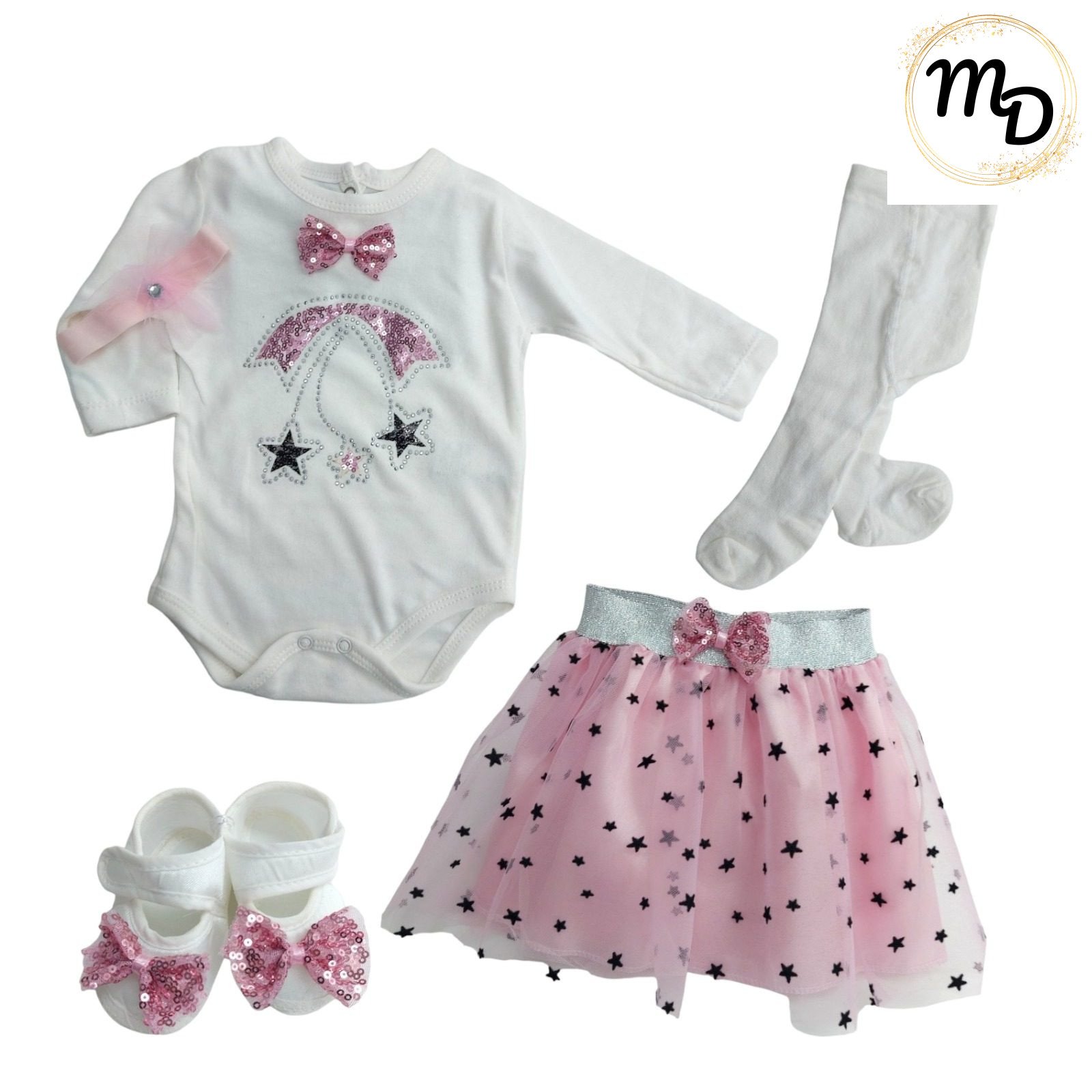 01-5465-o1-1 Σετ Ρούχων Βρεφικό Maria Shop 6μην. Για Κορίτσι Βαμβακερό - Image 1