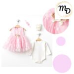 Σετ Βρεφικό Φόρεμα Maria Shop 6-9μην Για Κορίτσι Βαβμβακερό