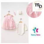 Σετ Βρεφικό Φόρεμα Maria Shop 6-9μην Για Κορίτσι Βαβμβακερό