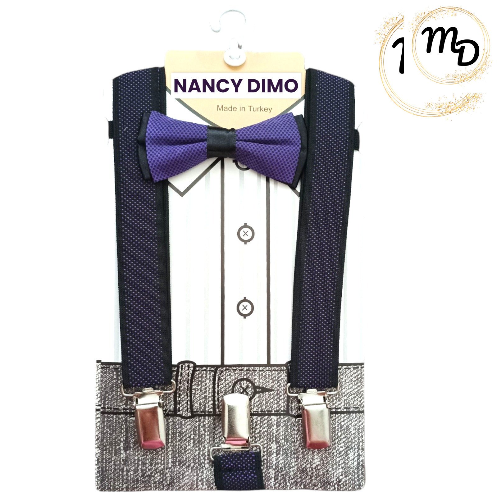 01-6120-o1-2 Παπιγιόν Σετ Παιδικό Με Τιράντα Maria Shop Υφασμάτινο Για Αγόρι - Image 1