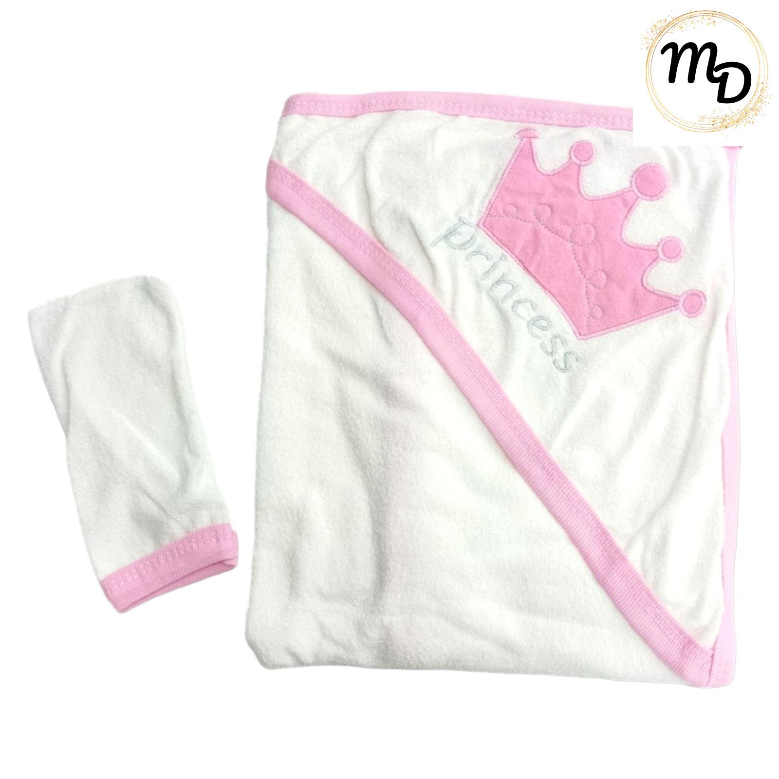 01-6239-o1 Κάπα Μπουρνούζι Με Κουκούλα και Γάντι Μπάνιου 0-6μην. Maria Shop Για Κορίτσι Βαμβακερή - Image 1