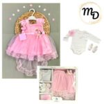 Σετ Βρεφικό Φόρεμα Maria Shop 6-9μην Για Κορίτσι Βαβμβακερό