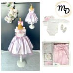 Σετ Βρεφικό Φόρεμα Maria Shop 6-9μην Για Κορίτσι Βαβμβακερό