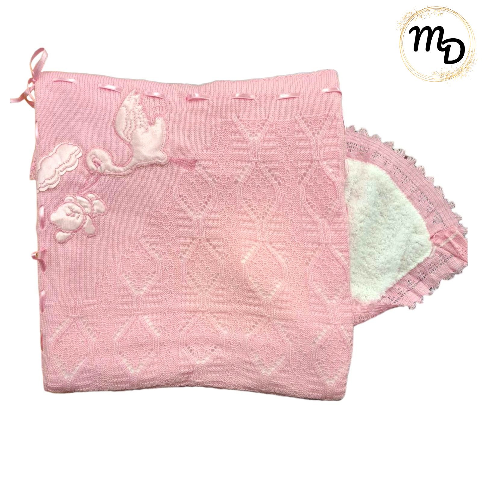 01-6760-o1 Κουβέρτα Αγκαλιάς 85x85cm Με επένδυση Γούνας Maria Shop Για Κορίτσι Βαμβακερή - Image 1