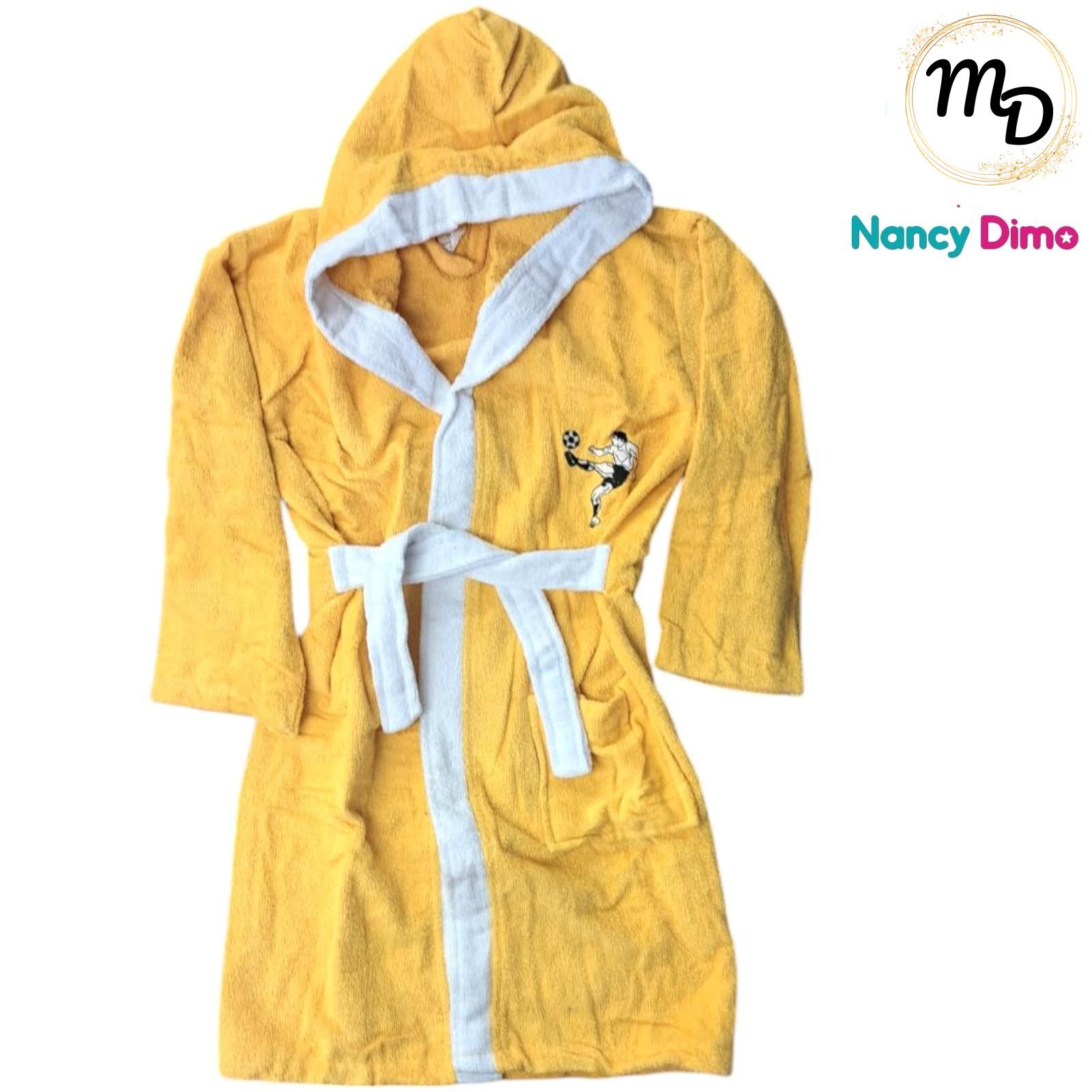 01-6869-o1 Μπουρνούζι Παιδικό Maria Shop 11-12χρ.Για Αγόρι Με Κουκούλα Βαμβακερό - Image 1