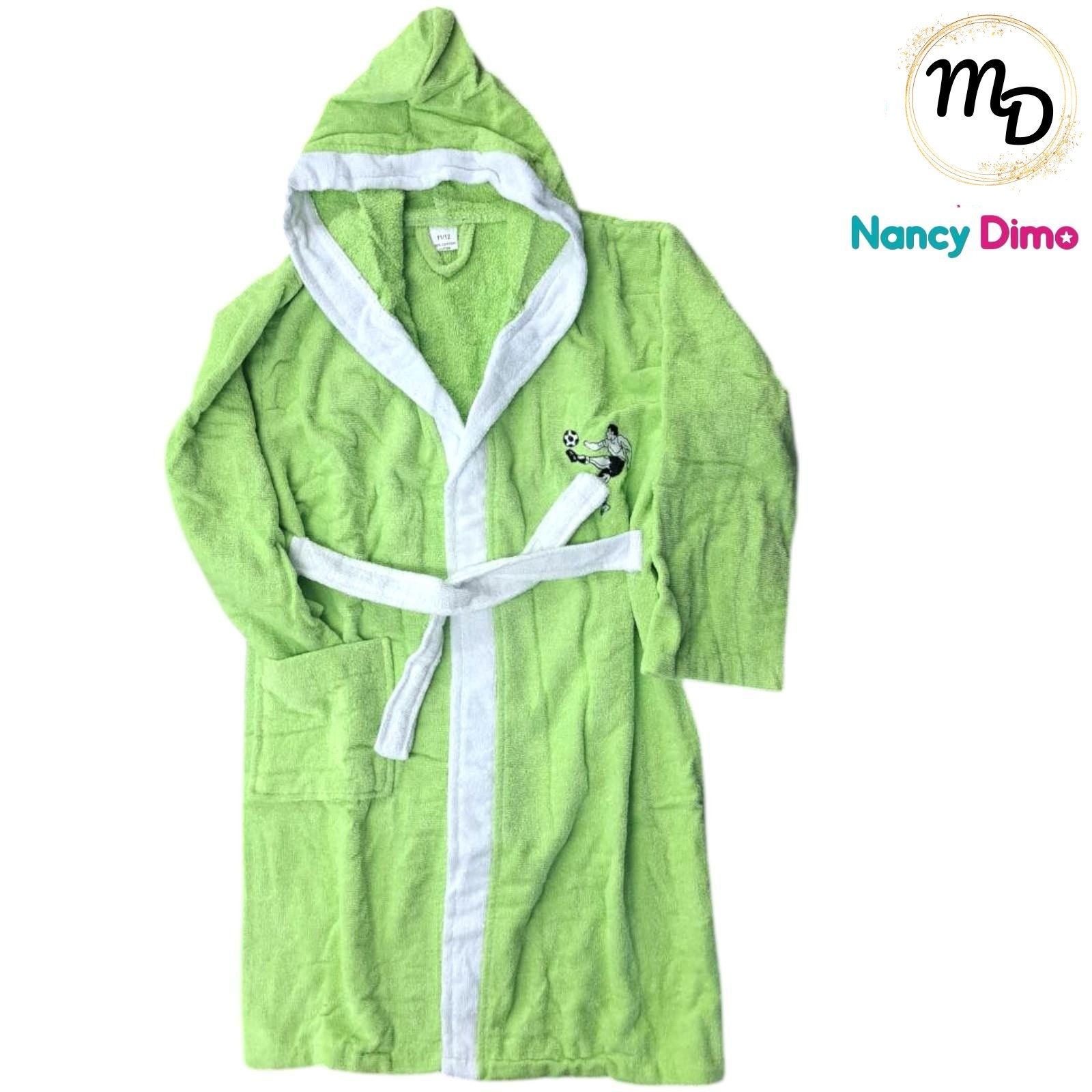 01-6969-o1 Μπουρνούζι Παιδικό Maria Shop 11-12χρ.Για Αγόρι Με Κουκούλα Βαμβακερό - Image 1