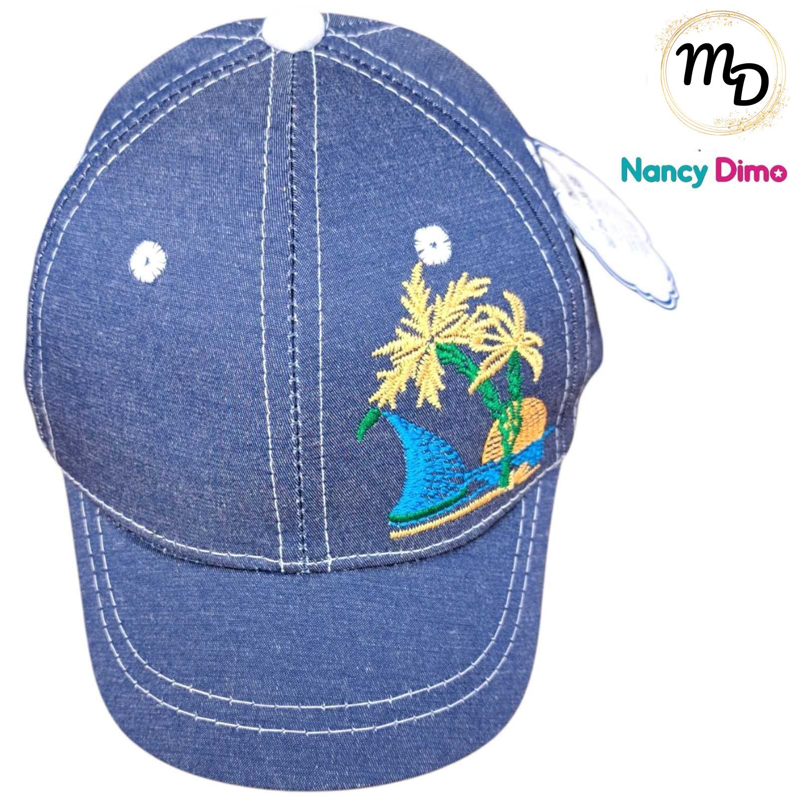 01-7027-o1-2 Καπέλο BEBE Maria Shop Για Αγόρι Βαμβακερό Jockey - Image 1