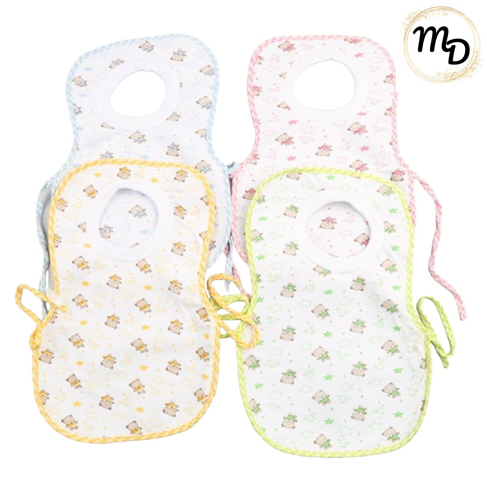 01-7870-o1 Σαλιάρα Αδιάβροχη Με Κορδονάκι 12αδα Maria Shop Για Αγόρι/Κορίτσι Βαμβακερή - Image 1