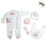 Σετ Ρούχων Βρεφικό Maria Shop 0-6μην. Για Κορίτσι Βαμβακερό