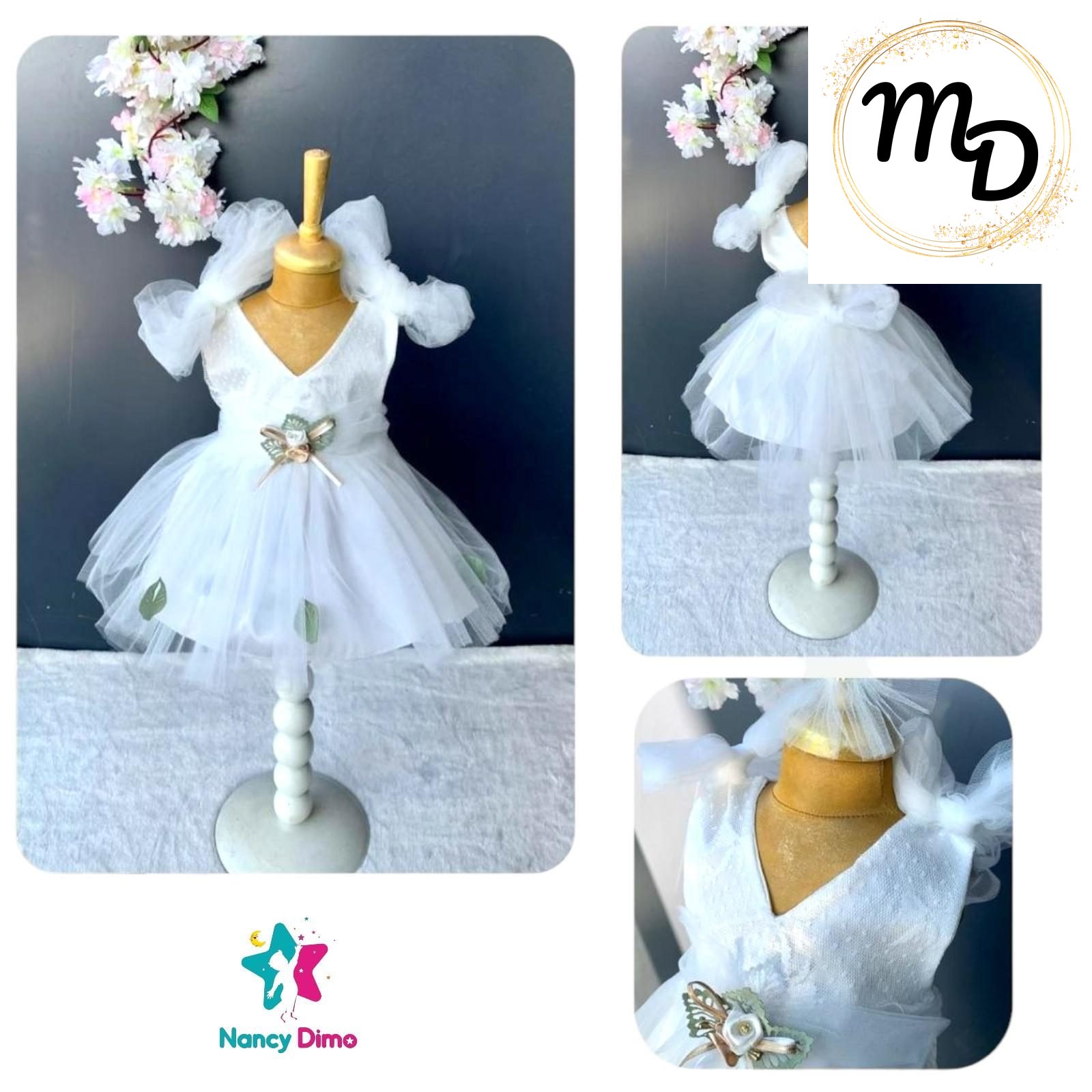 02-1660-o1-1 Βρεφικό Φόρεμα Maria Shop 6-9μην.Για Κορίτσι Με Τούλι - Image 1