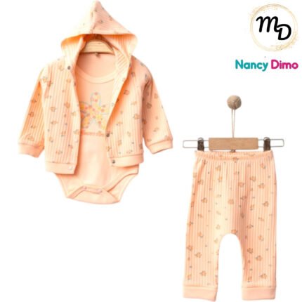 Τριπλέτα Με Ολόσωμο Φορμάκι 3-6-9μην Maria Shop Για Κορίτσι Βαμβακερό