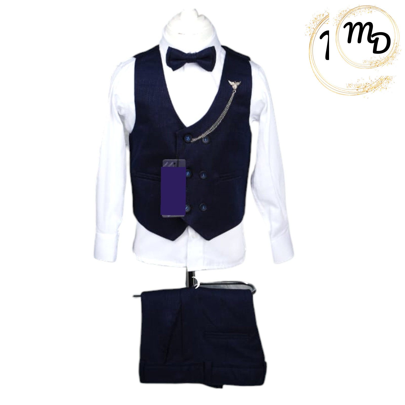 04-41__1700-o1 Κοστούμι Παιδικό Με Γιλέκο 9-10-11-12χρ Maria Shop Για Αγόρι Βαμβακερό - Image 1