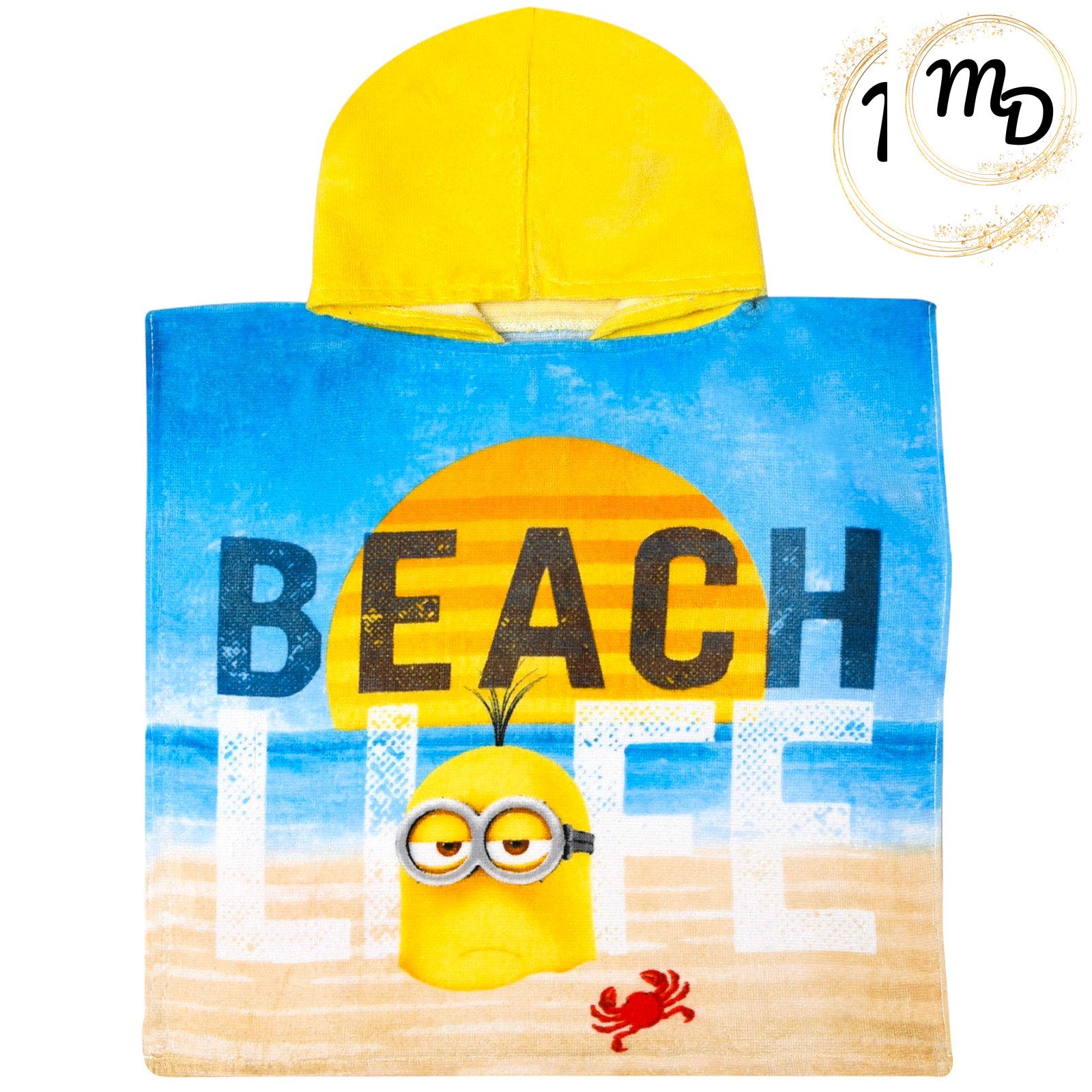 UN09114-3-o1 Πόντσο Παιδικό 50x100cm Minnions Για Αγόρι/Κορίτσι Βαμβακερό - Image 1