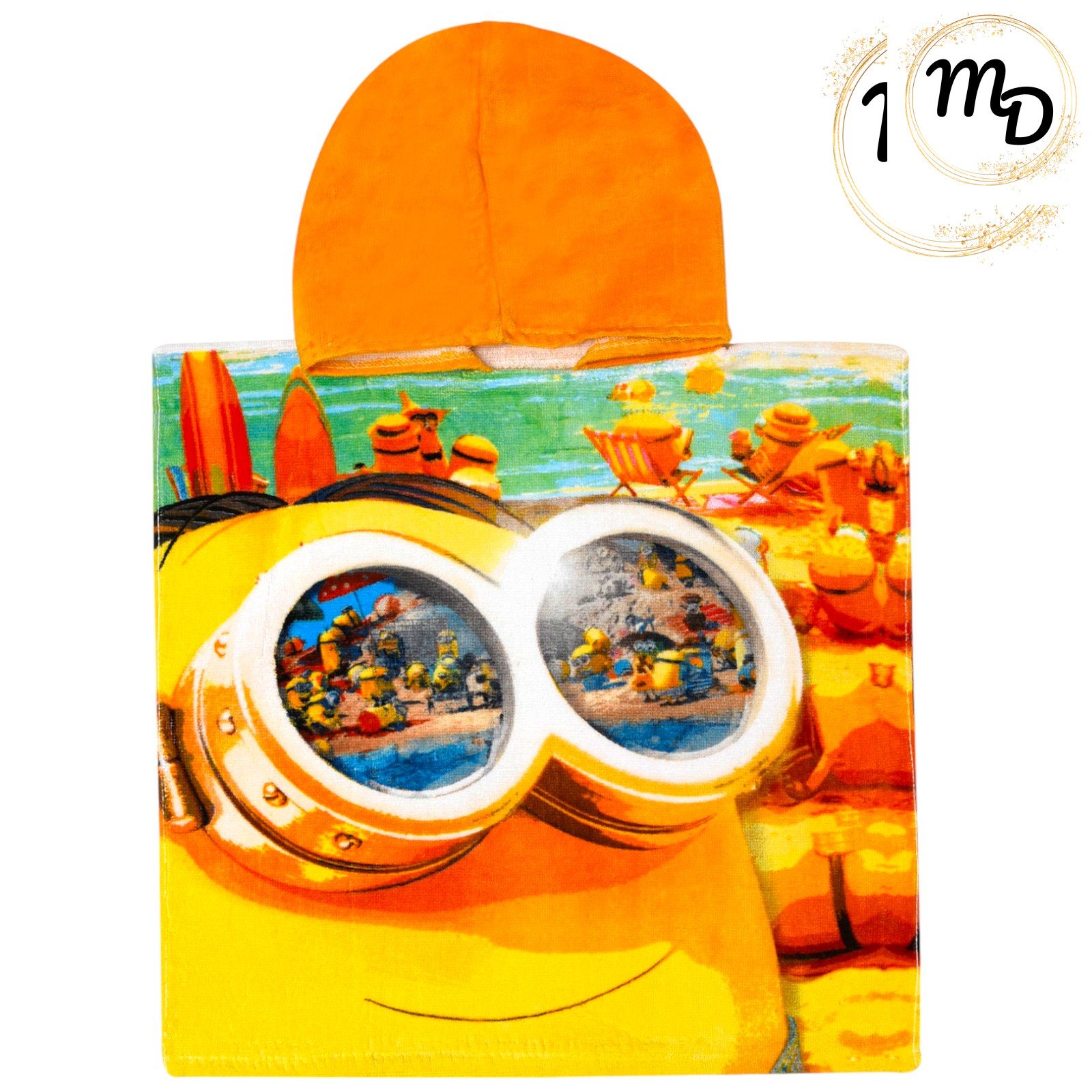 UN09114_2-o1 Πόντσο Παιδικό 50x100cm Minnions Για Αγόρι/Κορίτσι Βαμβακερό - Image 1